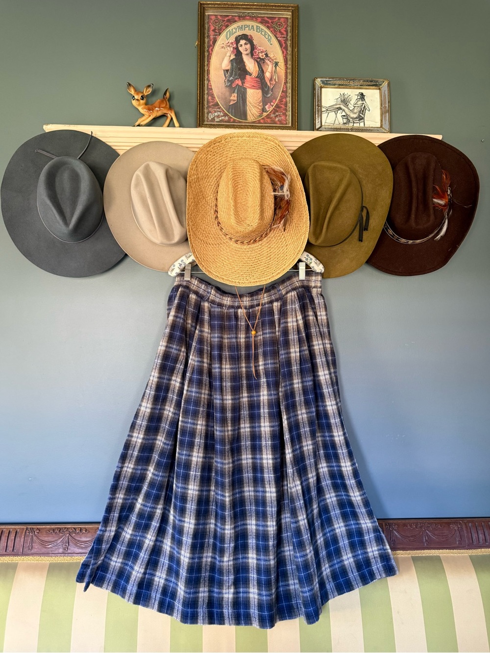 Orvis Blue Plaid Skirt